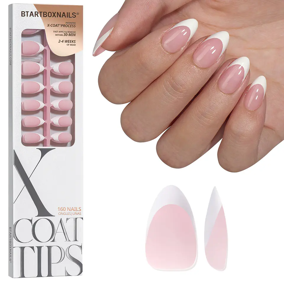 XCOATTIPS® French - Short Almond White Tips 1