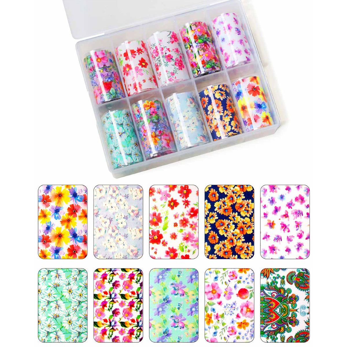 NAIL TRANSFER FOIL SET FLORES II
