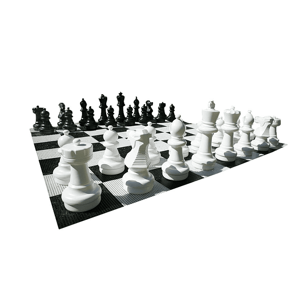 Ajedrez Gigante con tablero de alto tráfico (no nylon) - piezas negro/blanco 1