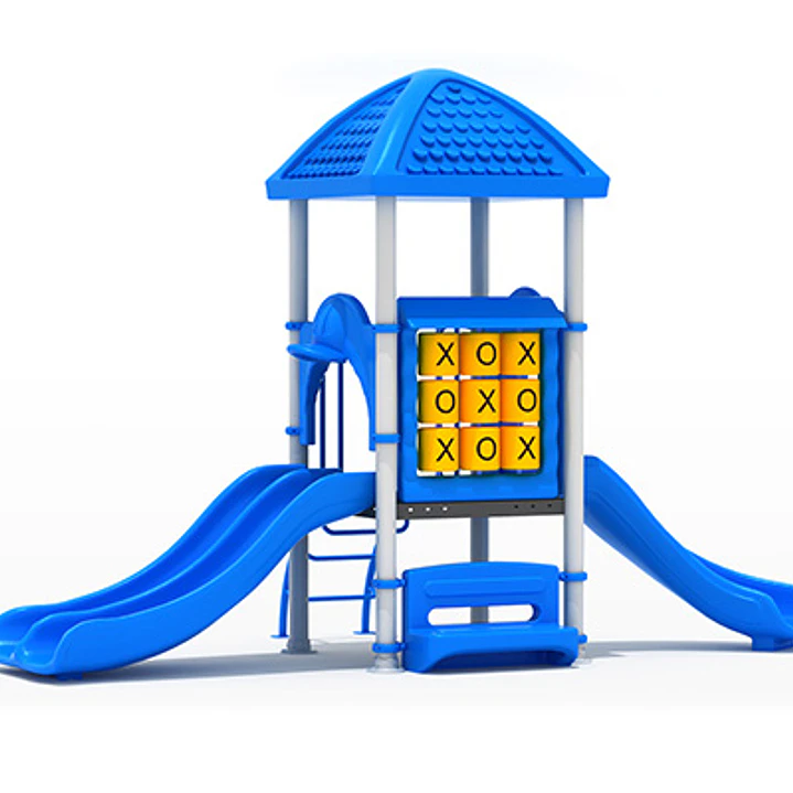 Casa de juego de exterior con triple resbalín 1