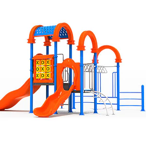 Juego de exterior múltiple con triple resbalín con set de ejercicios.