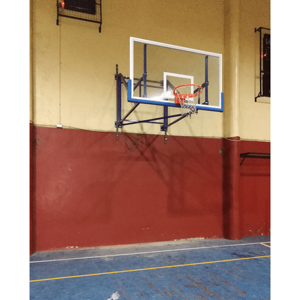 Tablero de básquetbol plegable empotrado al muro - comuna de La Unión