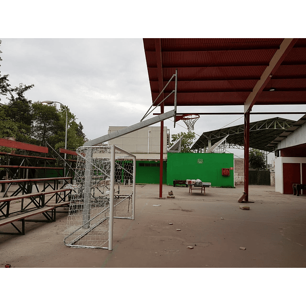 Poste fijo de básquetbol + Arco de baby fútbol - comuna de Pudahuel 2