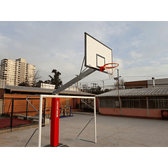 Poste de básquetbol fijo + Arco de baby fútbol - comuna de San Miguel
