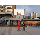 Poste de básquetbol fijo + Arco de baby fútbol - comuna de San Miguel 2