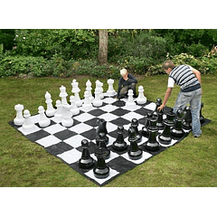Set de ajedrez gigante (con tablero de nylon - piezas negras y blancas)