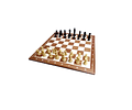 Tablero de ajedrez de madera N6 D58 (fijo) de 55cm con piezas de madera ebonizadas 101E375 con doble dama