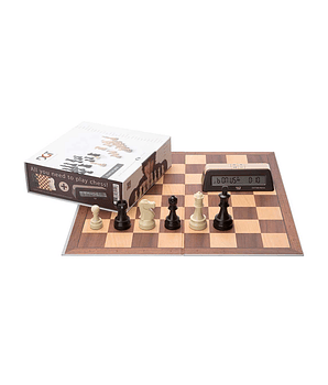 Tablero de ajedrez Starter Box Brown DGT (tablero, piezas y reloj 1002)