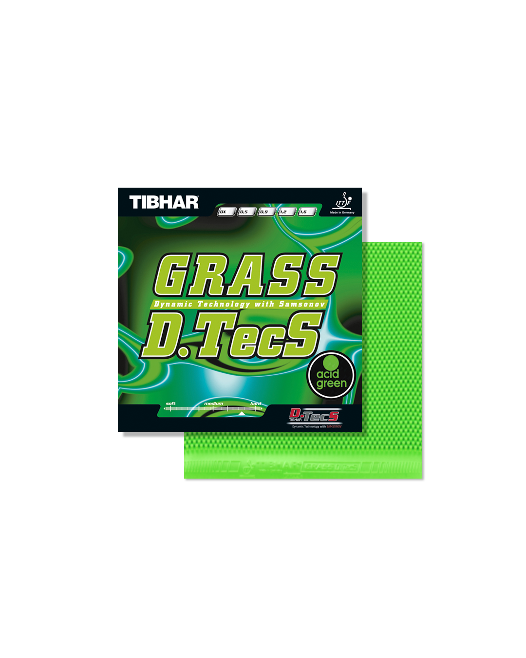 Goma de tenis de mesa Tibhar Grass D.Tecs COLOR (acid gre...