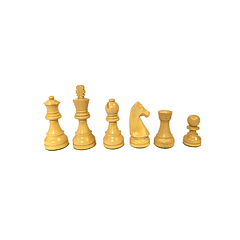 Tablero de ajedrez de madera de 52 cm fijo con piezas de madera Acacia  modelo Alemán Rey 9,5 cm (34 piezas)