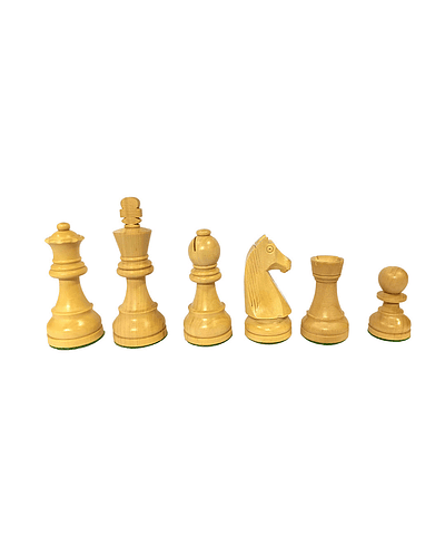 Tablero de ajedrez de madera de 52 cm fijo con piezas de madera Acacia  modelo Alemán Rey 9,5 cm (32 piezas)