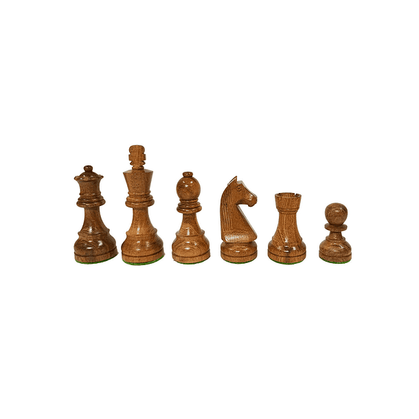 Tablero de ajedrez de madera de 48 cm fijo con piezas de madera Acacia modelo Alemán Rey 8,9 cm (34 piezas) 3