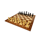 Tablero de ajedrez de madera de 52 cm fijo con piezas de madera ebonizada modelo Alemán Rey 9,5 cm (34 piezas) 1