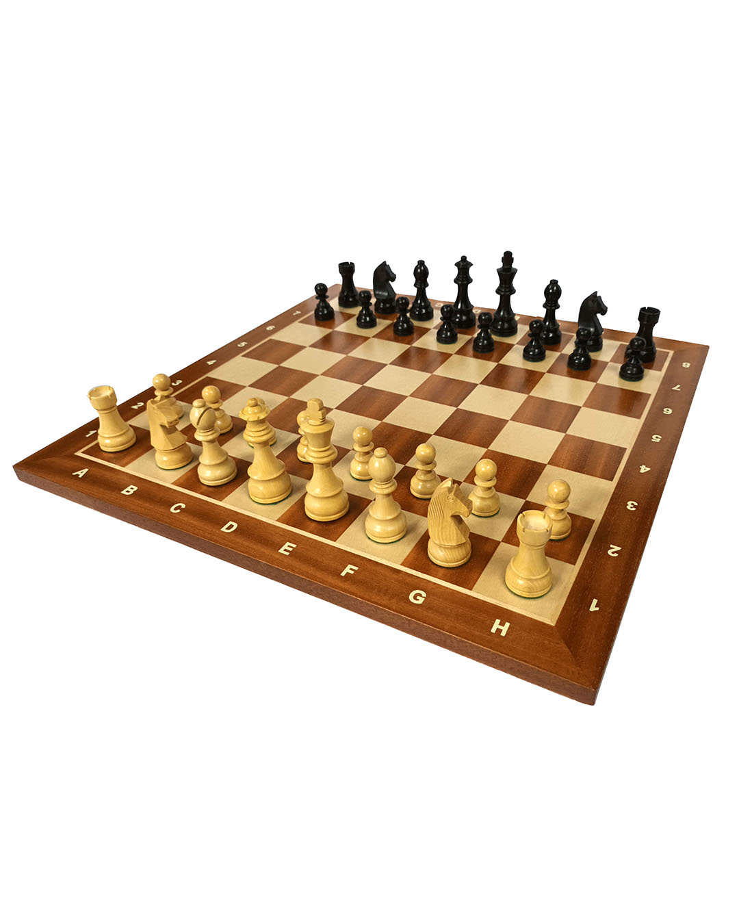 Tablero de ajedrez de madera de 52 cm fijo con piezas de...
