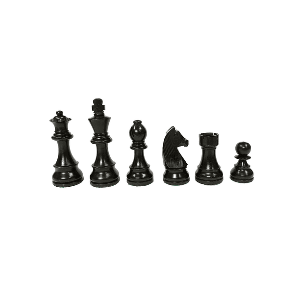 Tablero de ajedrez de madera de 52 cm fijo con piezas de madera ebonizada modelo Alemán Rey 9,5 cm (34 piezas) 3