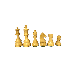 Tablero de ajedrez de madera de 52 cm fijo con piezas de madera ebonizada modelo Alemán Rey 9,5 cm (34 piezas)