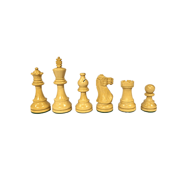 Tablero de ajedrez de madera de 52 cm fijo con piezas de madera modelo American Staunton Acacia Rey 9,5 cm (34 piezas) 3