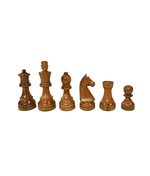 Piezas madera Rey 8,9 cm modelo Alemán - Acaciawood/Boxwood (32 piezas)
