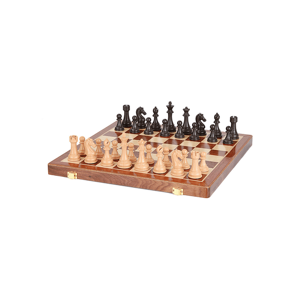Tablero de ajedrez plegable de madera de nogal negro 45x45 cm con piezas plásticas SF-152 1