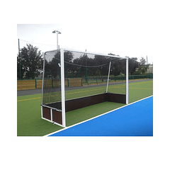 Arco para hockey césped de aluminio + ruedas + malla (Olimpiadas Río 2016)