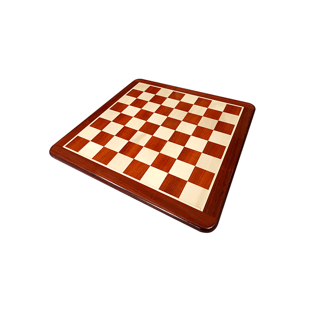 Tablero de ajedrez de madera redwood esquinas redondeadas de 53,5 cm fijo con piezas Colombian ebonizadas doble dama 2