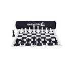 Set de ajedrez tablero de vinilo con piezas y bolso 1