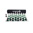 Set de ajedrez tablero de vinilo con piezas y bolso 2