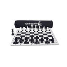 Set de ajedrez tablero de goma con piezas y bolso 1