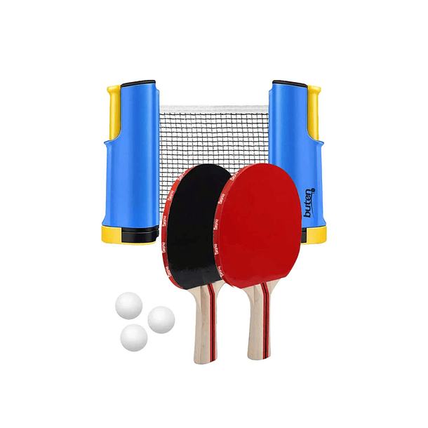 Set de ping pong (incluye red, paletas y pelotas) Buten  1