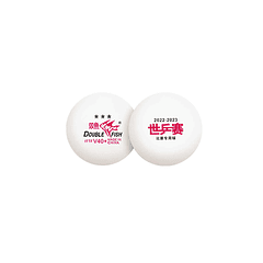 Pelota de campeonato mundial de tenis de mesa Chengdu 2022 ITTF 40+ marca Double Fish 3 estrellas (incluye 6 pelotas blancas) 