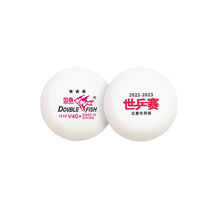 Pelota de campeonato mundial de tenis de mesa Chengdu 2022 ITTF 40+ marca Double Fish 3 estrellas (incluye 6 pelotas blancas)  2