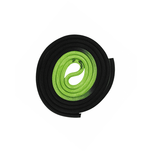 Cuerda de gimnasia rítmica VENTURELLI (Certificada FIG) verde negro - 3 m  2