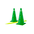 Set conos perforados con barra (2 conos verde + 1 barra amarilla) 2