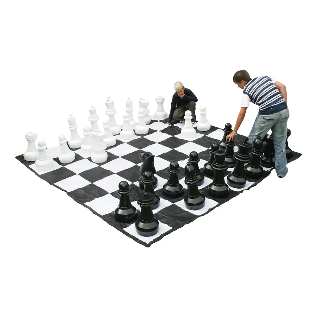 Set de ajedrez gigante (con tablero de nylon - piezas negras y blancas) 1