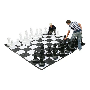Set de ajedrez gigante (con tablero de nylon - piezas negras y blancas)