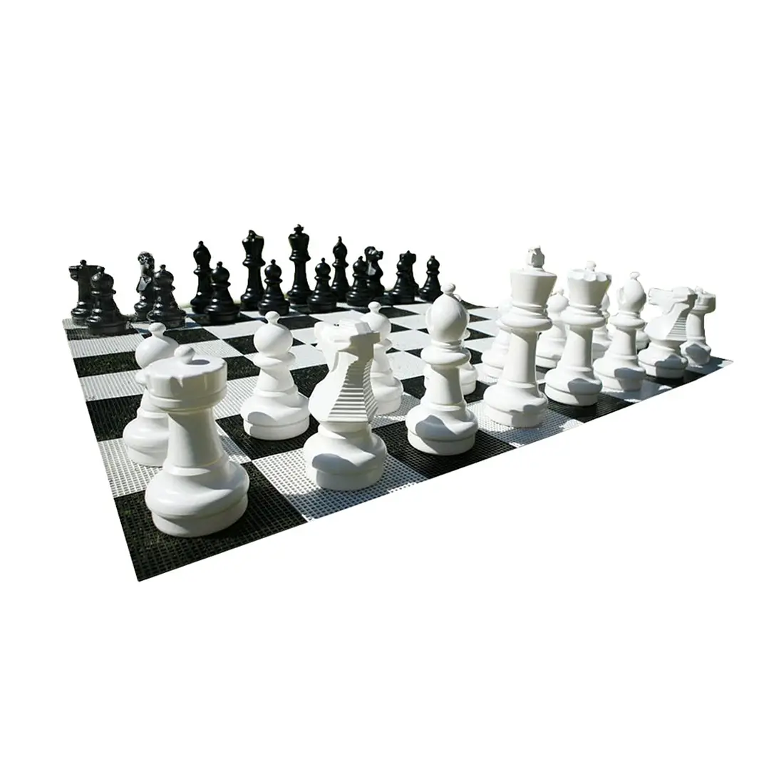 Ajedrez Gigante con tablero de alto tráfico (no nylon) - piezas negro/blanco 2