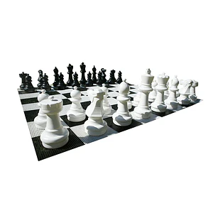 Ajedrez Gigante con tablero de alto tráfico (no nylon) - piezas negro/blanco
