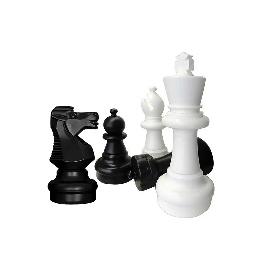 Ajedrez Gigante con tablero de alto tráfico (no nylon) - piezas negro/blanco 3