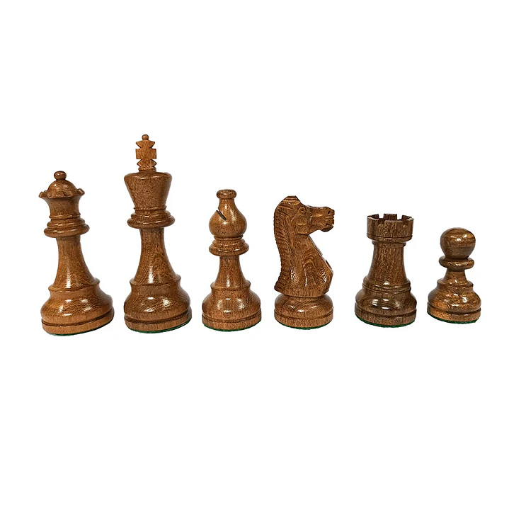 Tablero de ajedrez de madera de 52 cm fijo con piezas de madera modelo American Staunton Acacia Rey 9,5 cm (34 piezas) 2