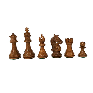 Tablero de ajedrez de madera de 52 cm fijo con piezas de madera modelo Kings Bridal  Rey 9,5 cm (34 piezas)