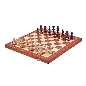Ajedrez madera plegable (caja) de 48cm  Rey 9cm aprox  CH95