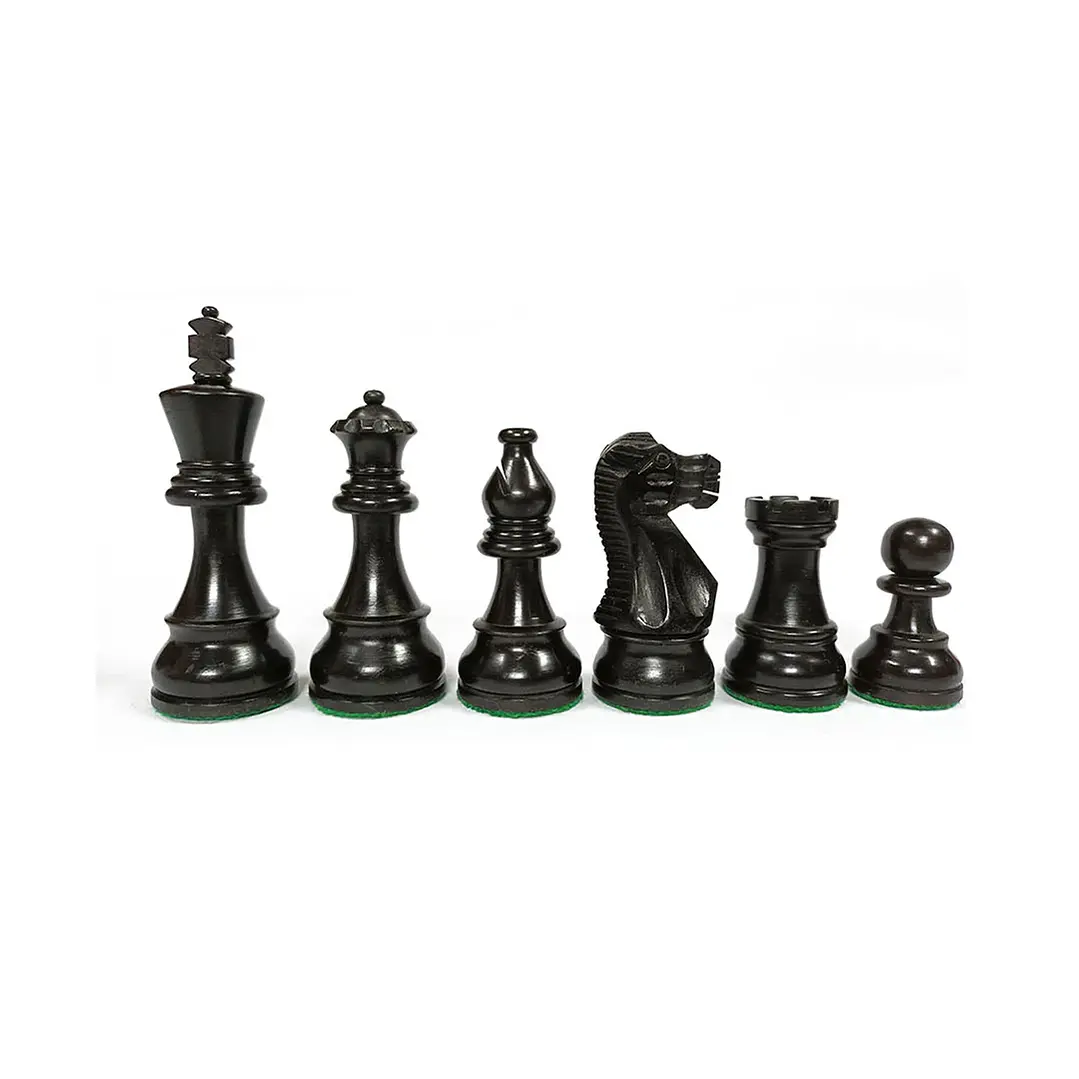 Piezas madera Rey 9,5 cm modelo American Stauton - Ebonizadas doble dama (34 piezas) 1