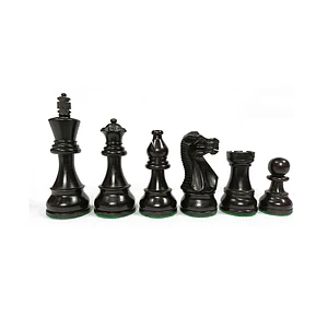 Piezas madera Rey 9,5 cm modelo American Stauton - Ebonizadas doble dama (34 piezas)