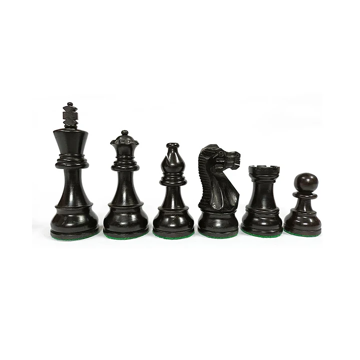 Piezas madera Rey 9,5 cm modelo American Stauton - Ebonizadas doble dama (34 piezas) 1