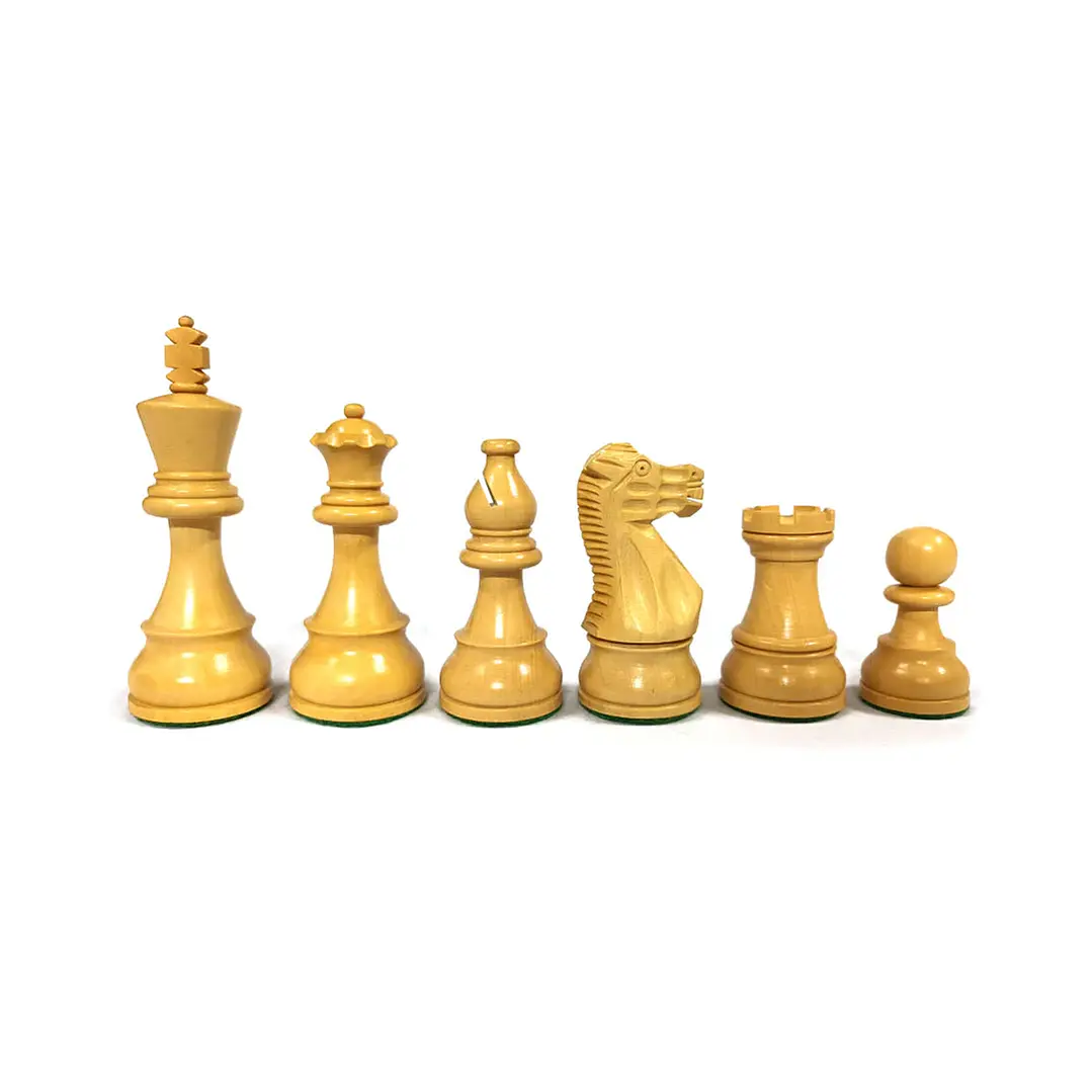Piezas madera Rey 9,5 cm modelo American Stauton - Ebonizadas doble dama (34 piezas) 2