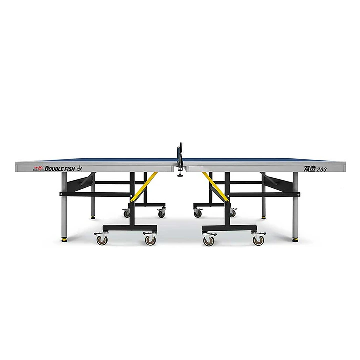 Mesa de Tenis de Mesa Móvil  25 mm Double Fish modelo 233 aprobada por ITTF azul (incluye malla) 3