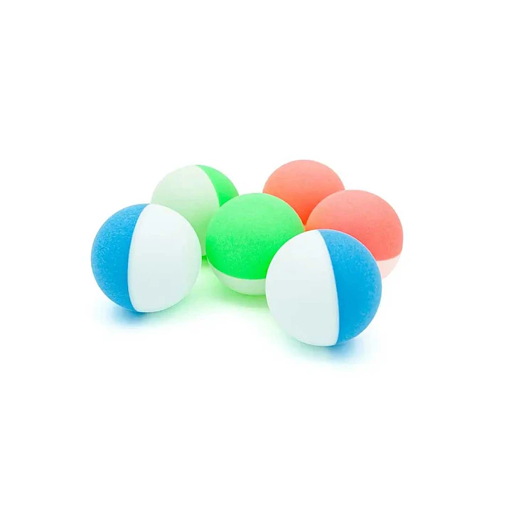 Pelotas de tenis de mesa Tibhar Fun Balls bicolor para aprender efectos (6 unidades) 2