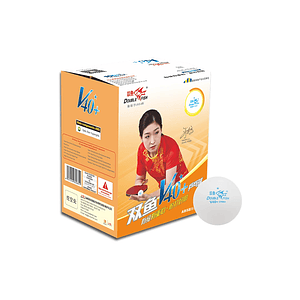 Pelotas de tenis de mesa marca Double Fish  1 * estrella modelo v-40 (caja 100 unid.) blancas