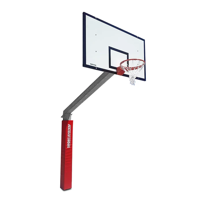 Tablero de básquetbol con poste fijo 225 cm de proyección 1