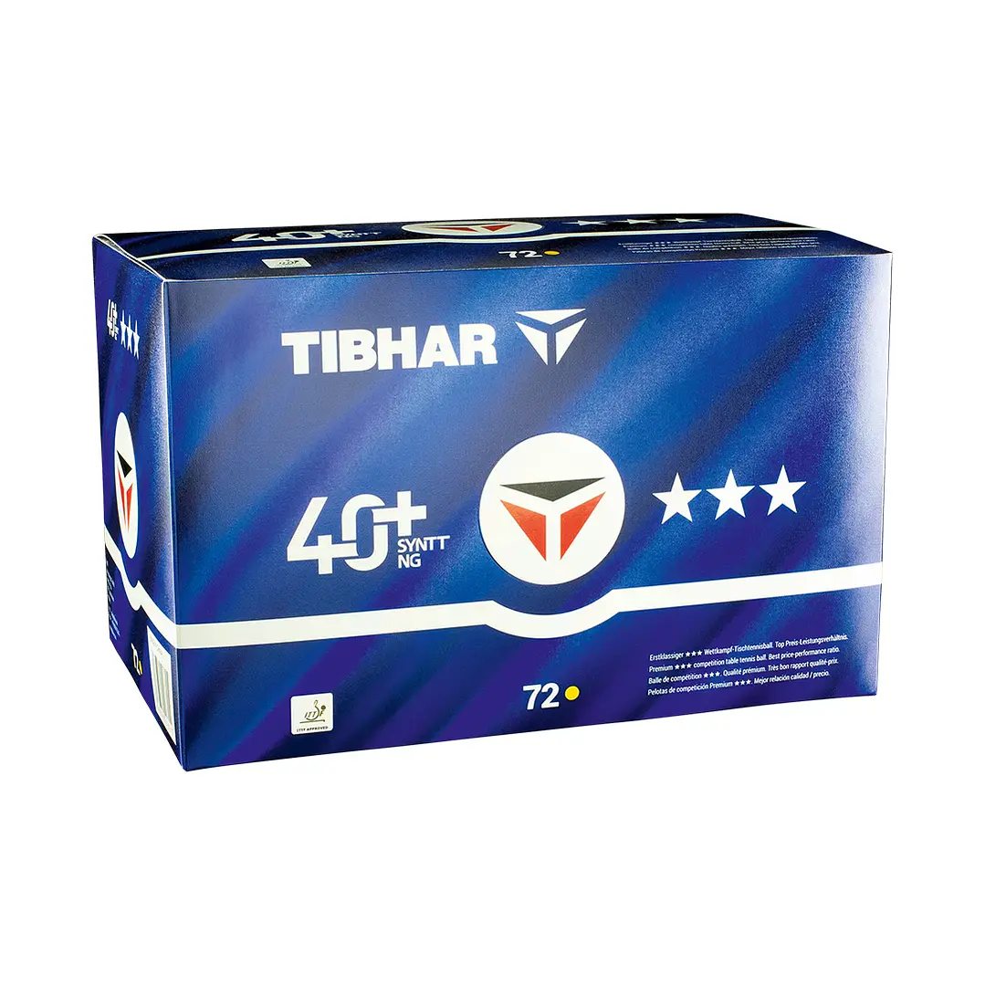 Pelotas de tenis de mesa Tibhar 40+ Synt NG *** 3 estrellas ABS (72 unidades) 1